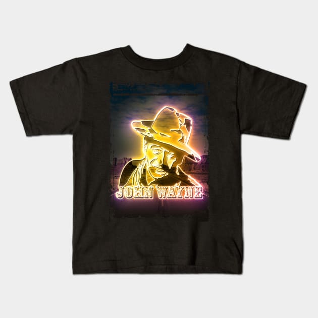 Wayne neon art Kids T-Shirt by PrintstaBee